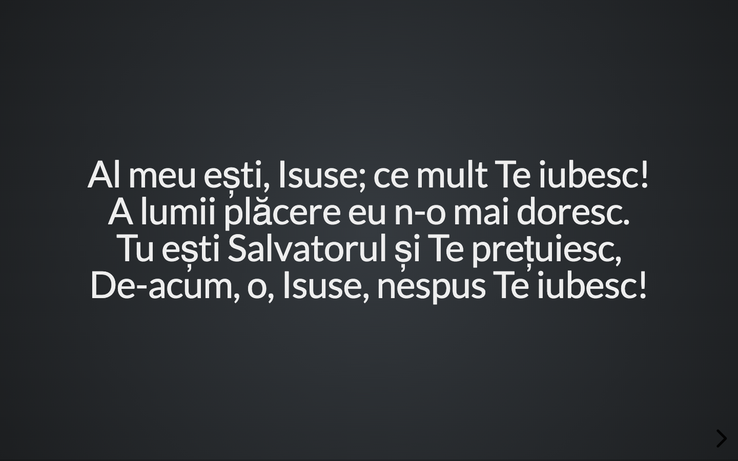 Slideshow cântare proiectat pe ecran